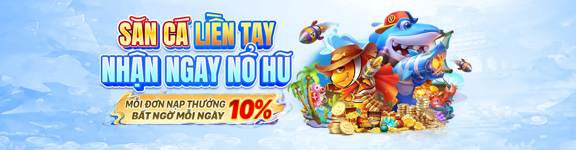 Hình ảnh đại dương rực rỡ với cá và ngư dân đang bắn cá, tượng trưng cho game bắn cá Winmax1